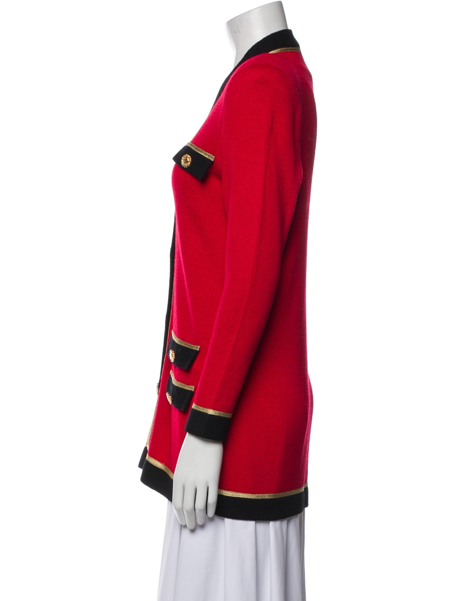 St. John Collection Striped V-Neck Sweater