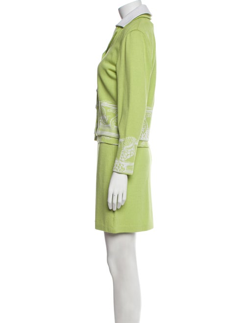 St. John Collection Wool Graphic Print Skirt Set