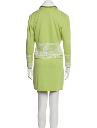 St. John Collection Wool Graphic Print Skirt Set