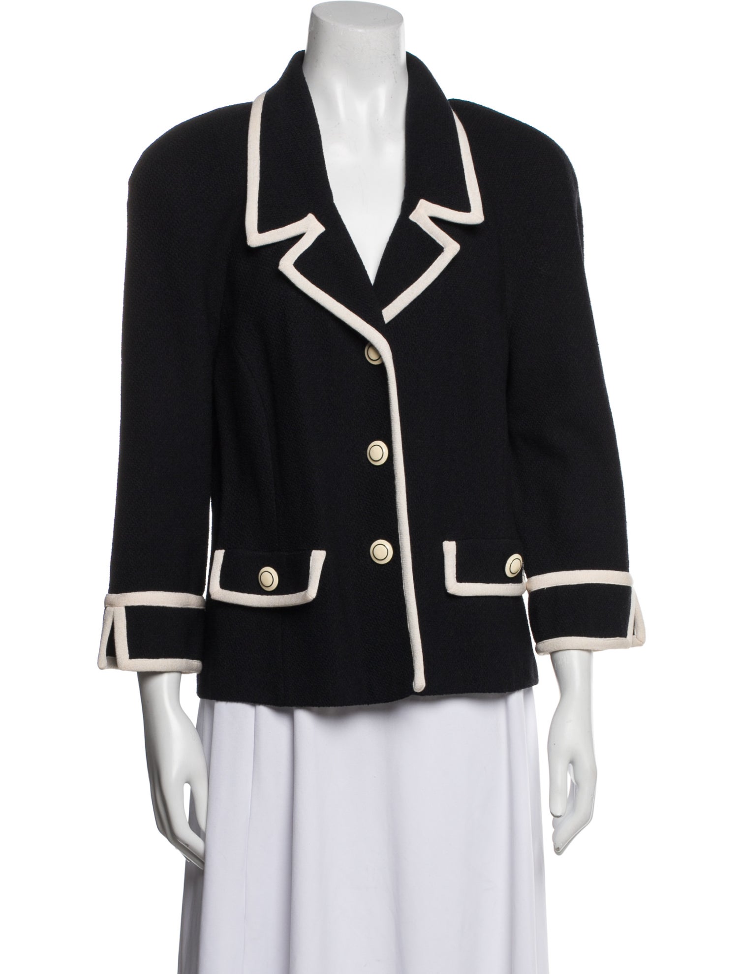 St. John Collection Wool Colorblock Pattern Evening Jacket