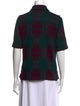St. John Collection Wool Plaid Print Button-Up Top