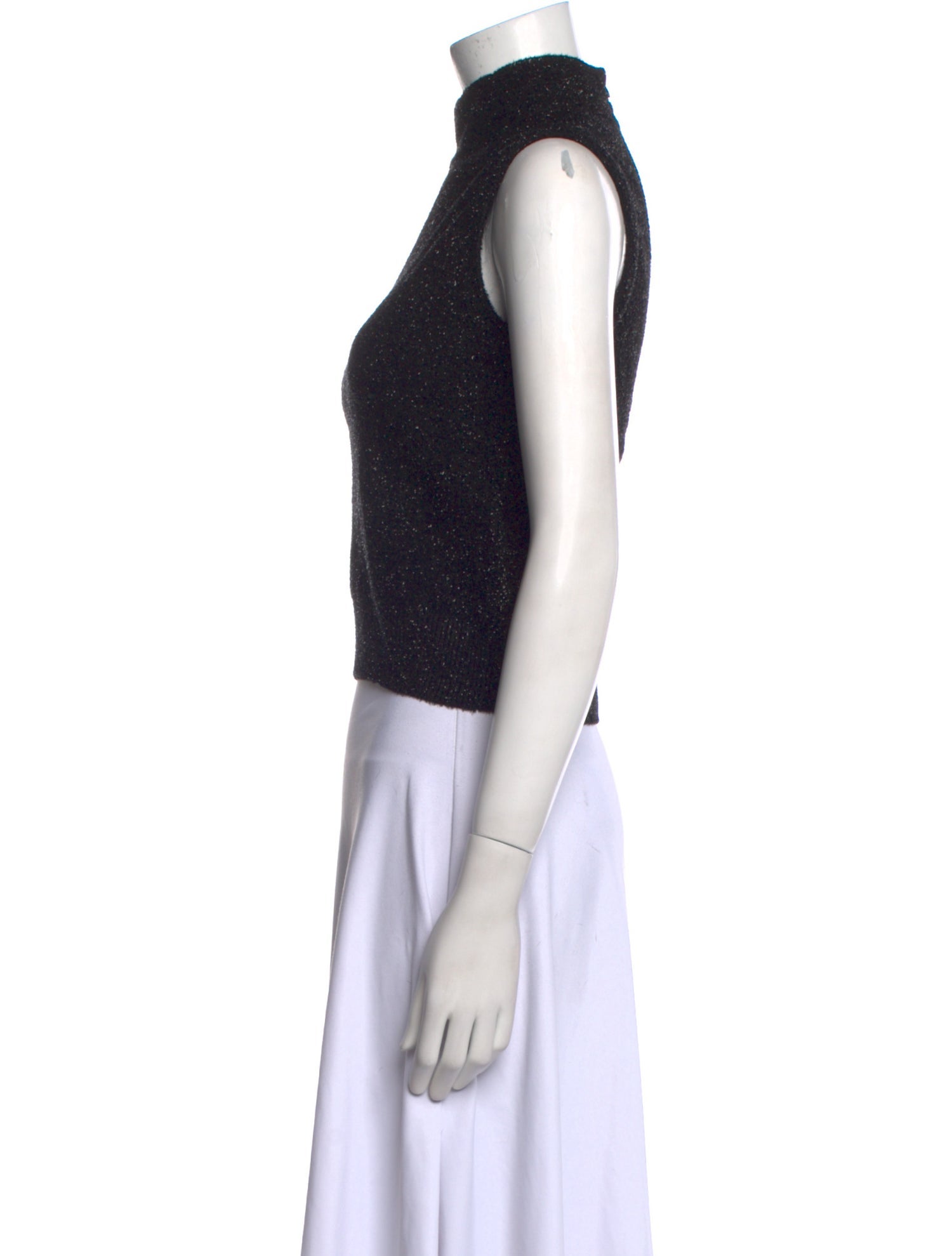 St. John Collection Turtleneck Sleeveless Crop Top