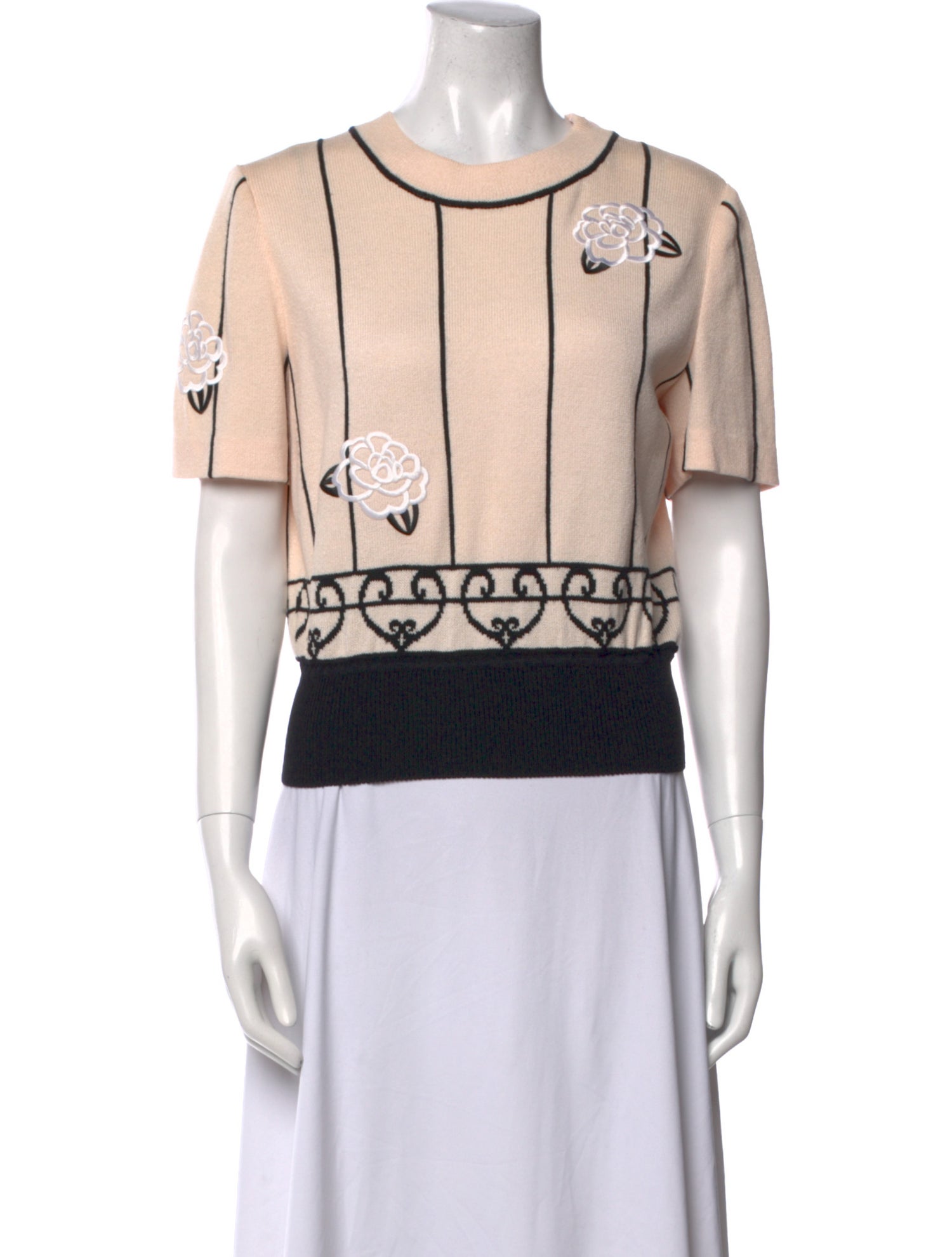 St. John Collection Graphic Print Crew Neck Sweatshirt