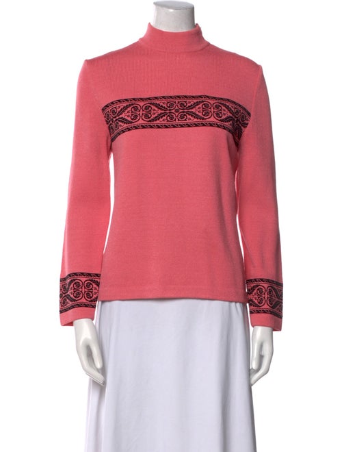 St. John Collection Graphic Print Turtleneck Sweater
