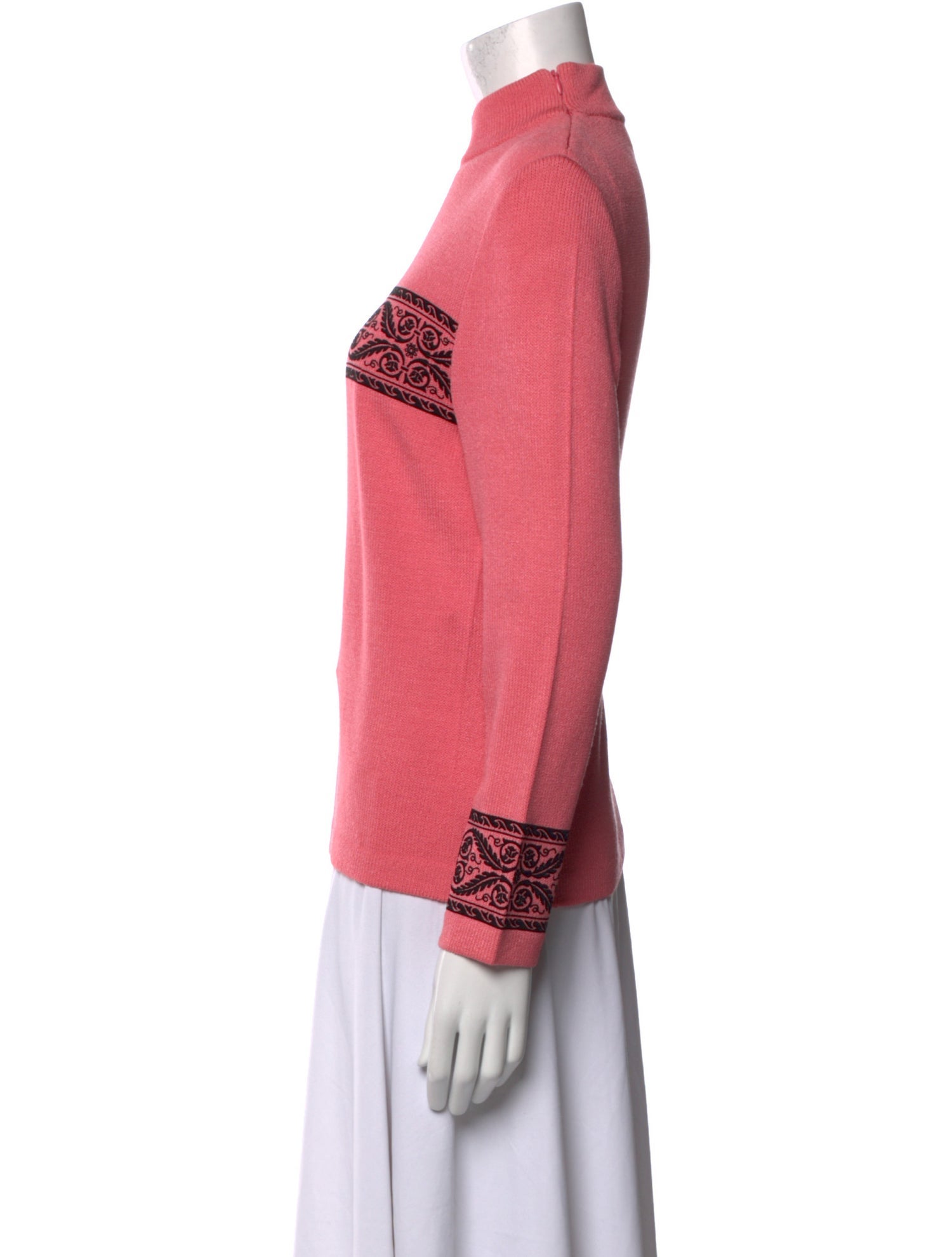 St. John Collection Graphic Print Turtleneck Sweater