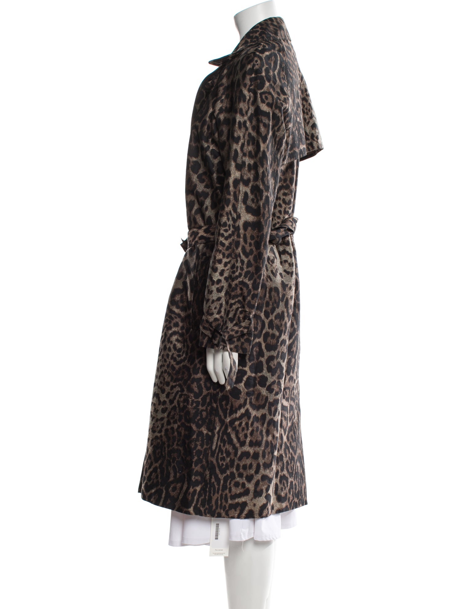 St. John Collection Animal Print Trench Coat