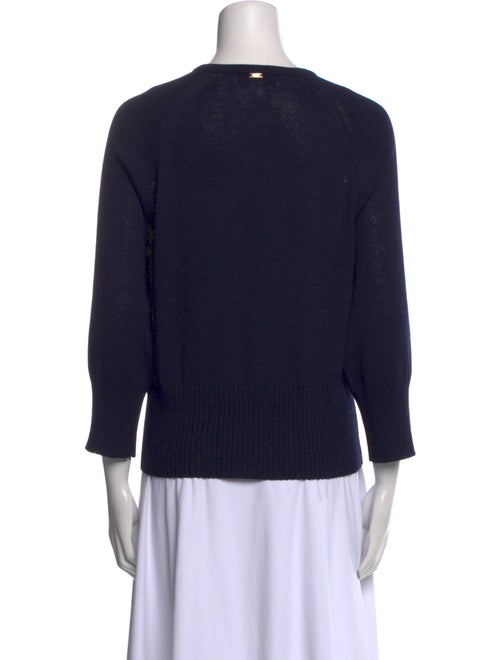 St. John Collection Wool Scoop Neck Button-Up Top