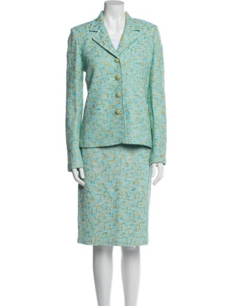 St. John Collection Tweed Pattern Skirt Suit
