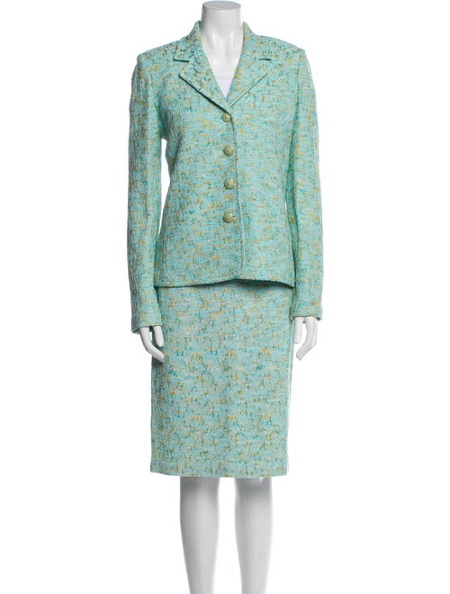 St. John Collection Tweed Pattern Skirt Suit
