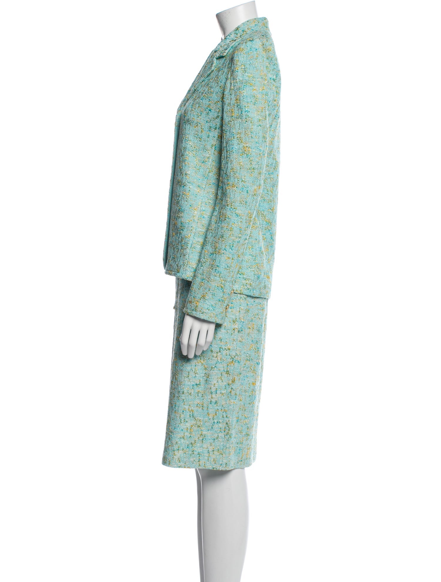 St. John Collection Tweed Pattern Skirt Suit