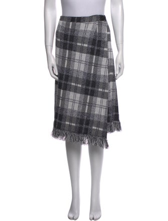 St. John Collection Plaid Print Midi Length Skirt