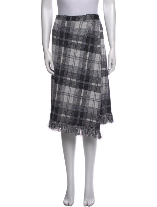 St. John Collection Plaid Print Midi Length Skirt