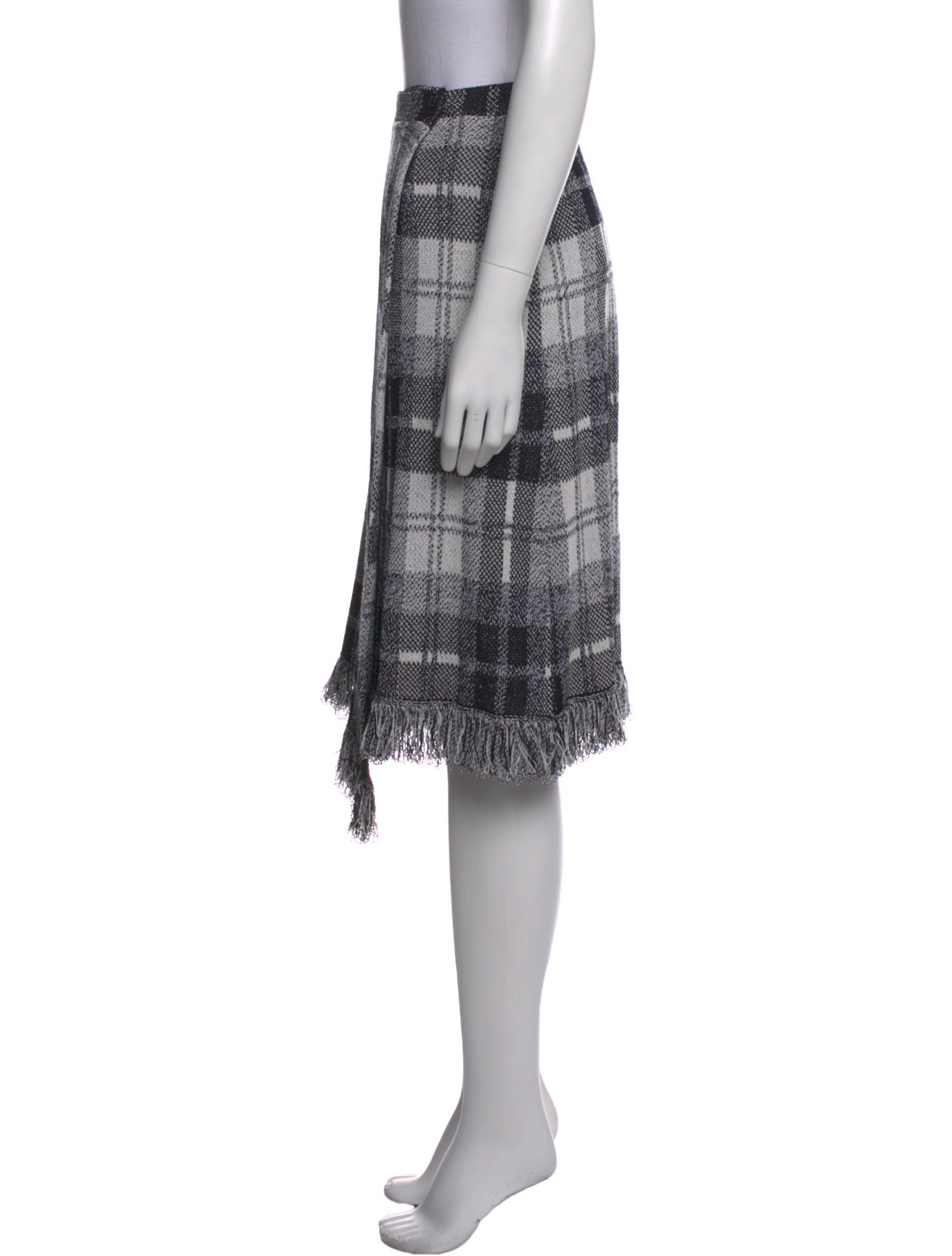 St. John Collection Plaid Print Midi Length Skirt