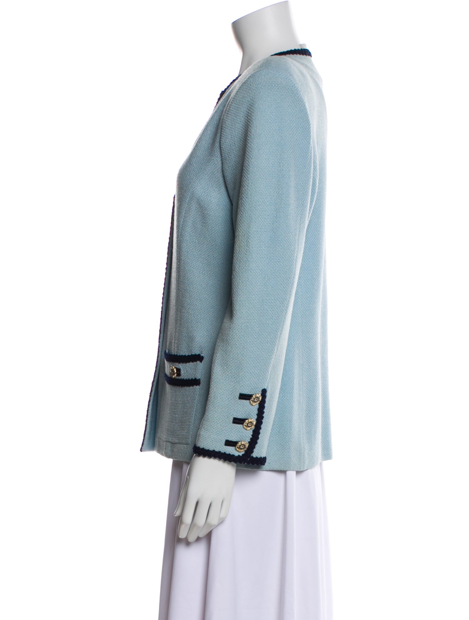 St. John Collection Printed V-Neck Sweater