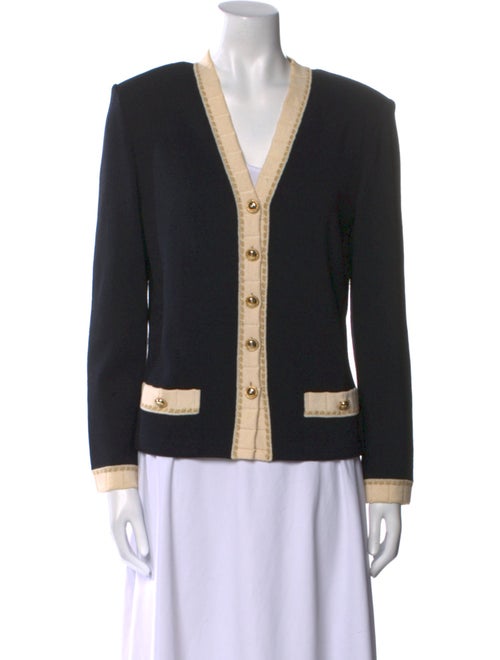 St. John Collection Wool Colorblock Pattern Sweater