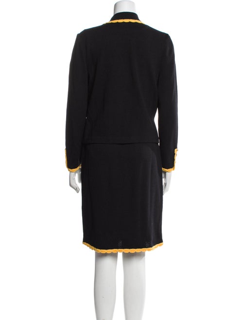 St. John Collection Wool Grosgrain Trim Skirt Set