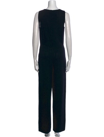 St. John Collection Wool V-Neck Jumpsuit