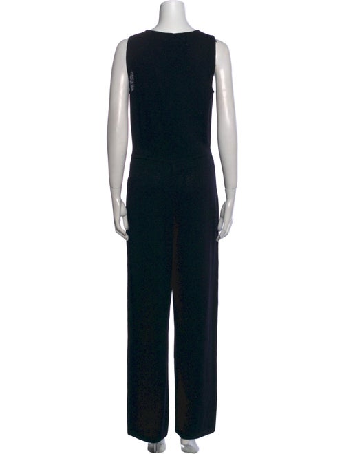 St. John Collection Wool V-Neck Jumpsuit
