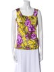 St. John Collection Silk Floral Print Top