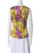 St. John Collection Silk Floral Print Top