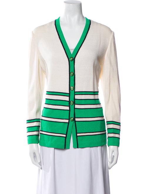 St. John Collection Striped V-Neck Sweater