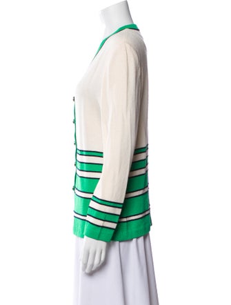 St. John Collection Striped V-Neck Sweater