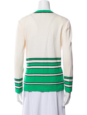St. John Collection Striped V-Neck Sweater
