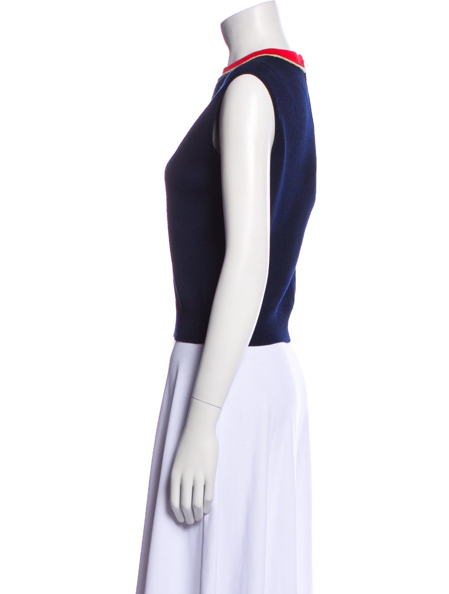 St. John Collection Mock Neck Sleeveless Crop Top