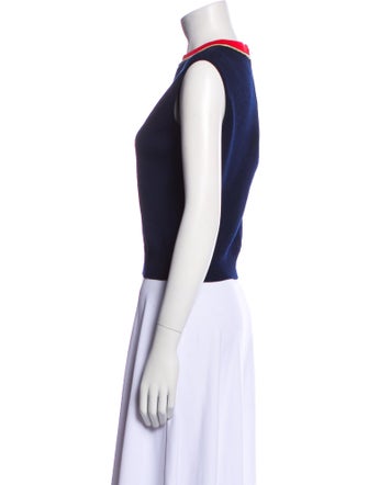 St. John Collection Mock Neck Sleeveless Crop Top