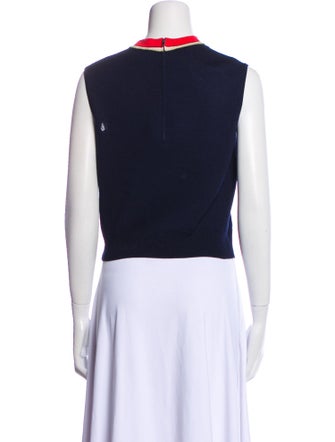 St. John Collection Mock Neck Sleeveless Crop Top