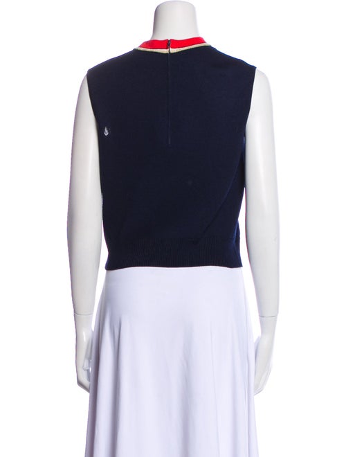 St. John Collection Mock Neck Sleeveless Crop Top