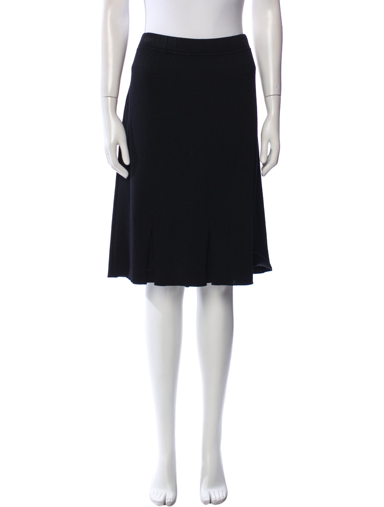 St. John Collection Pleated Accents Knee-Length Skirt