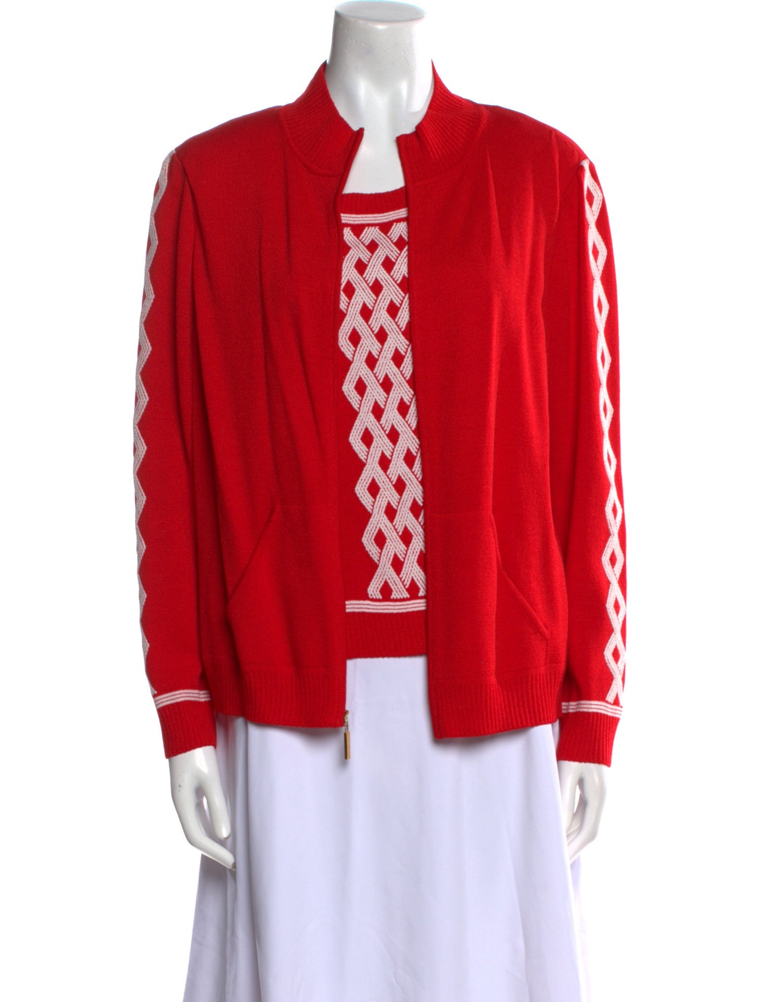 St. John Collection Wool Graphic Print Sweater