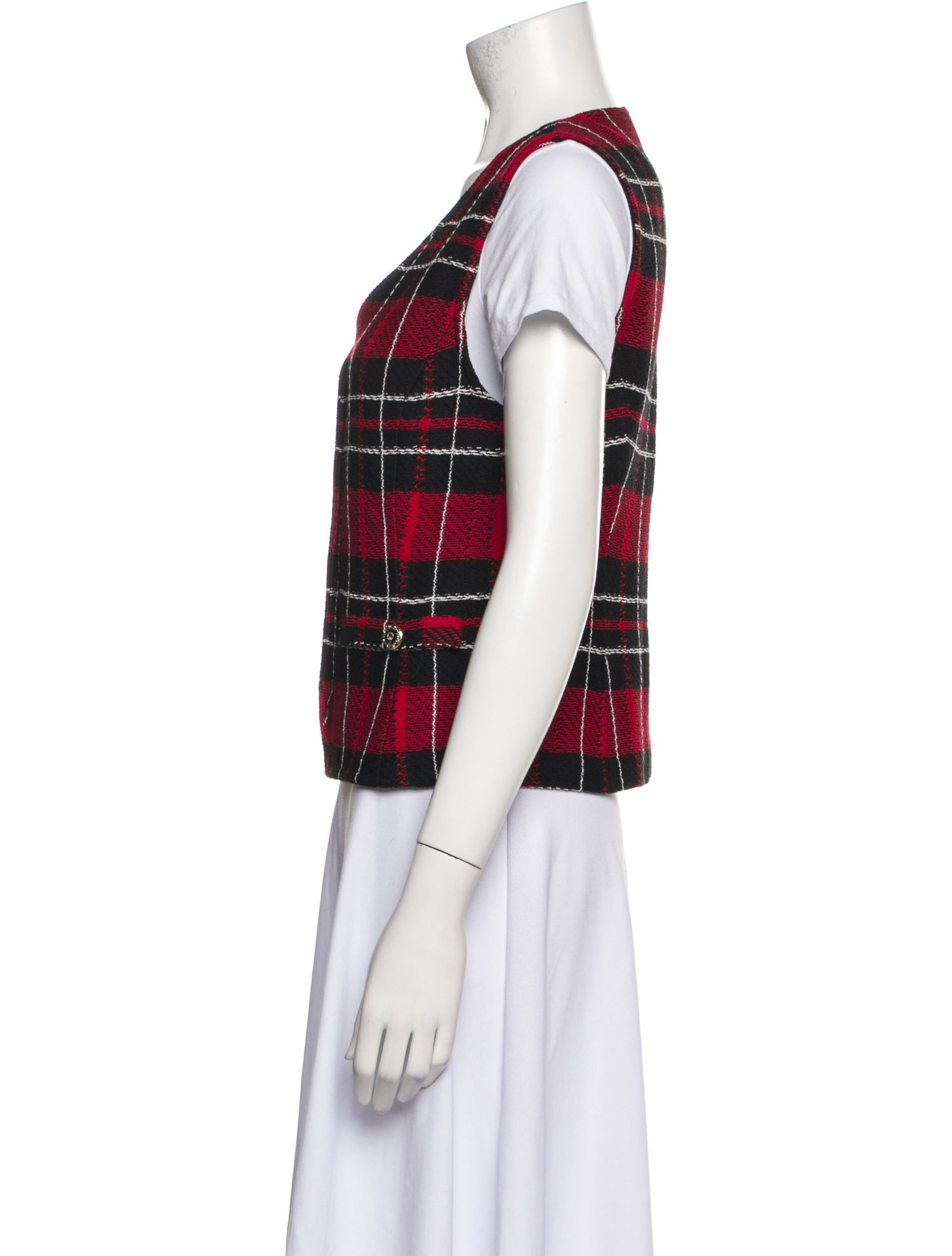 St. John Collection Plaid Print Vest