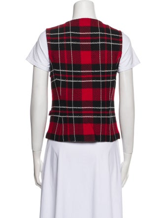 St. John Collection Plaid Print Vest