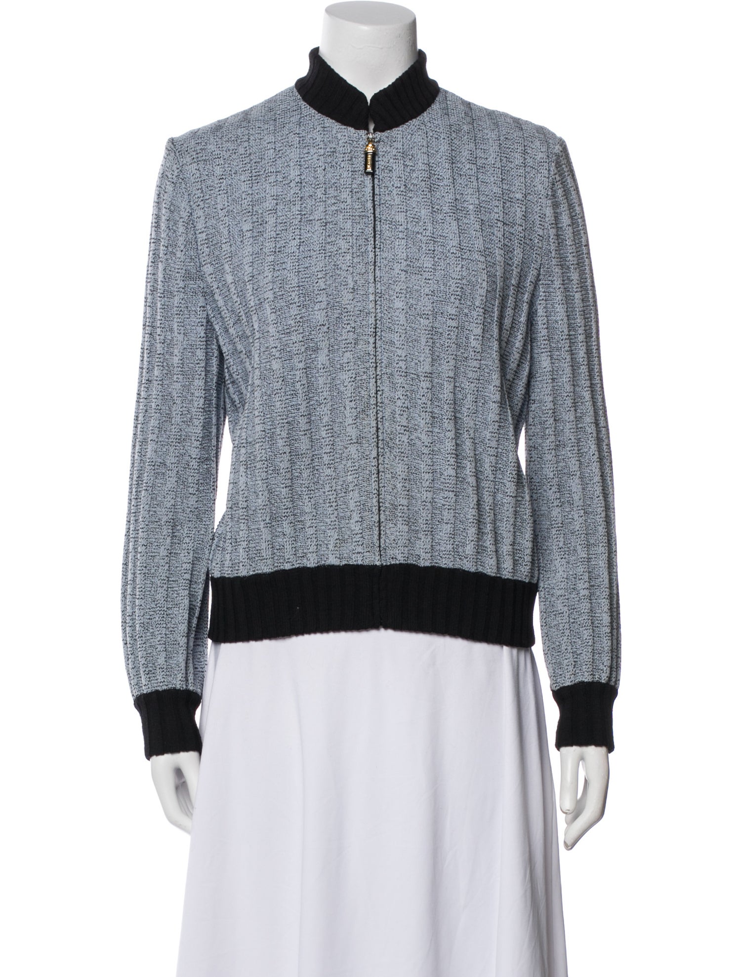 St. John Collection Tweed Pattern Bomber Jacket