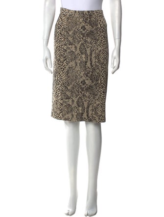 St. John Collection Animal Print Knee-Length Skirt