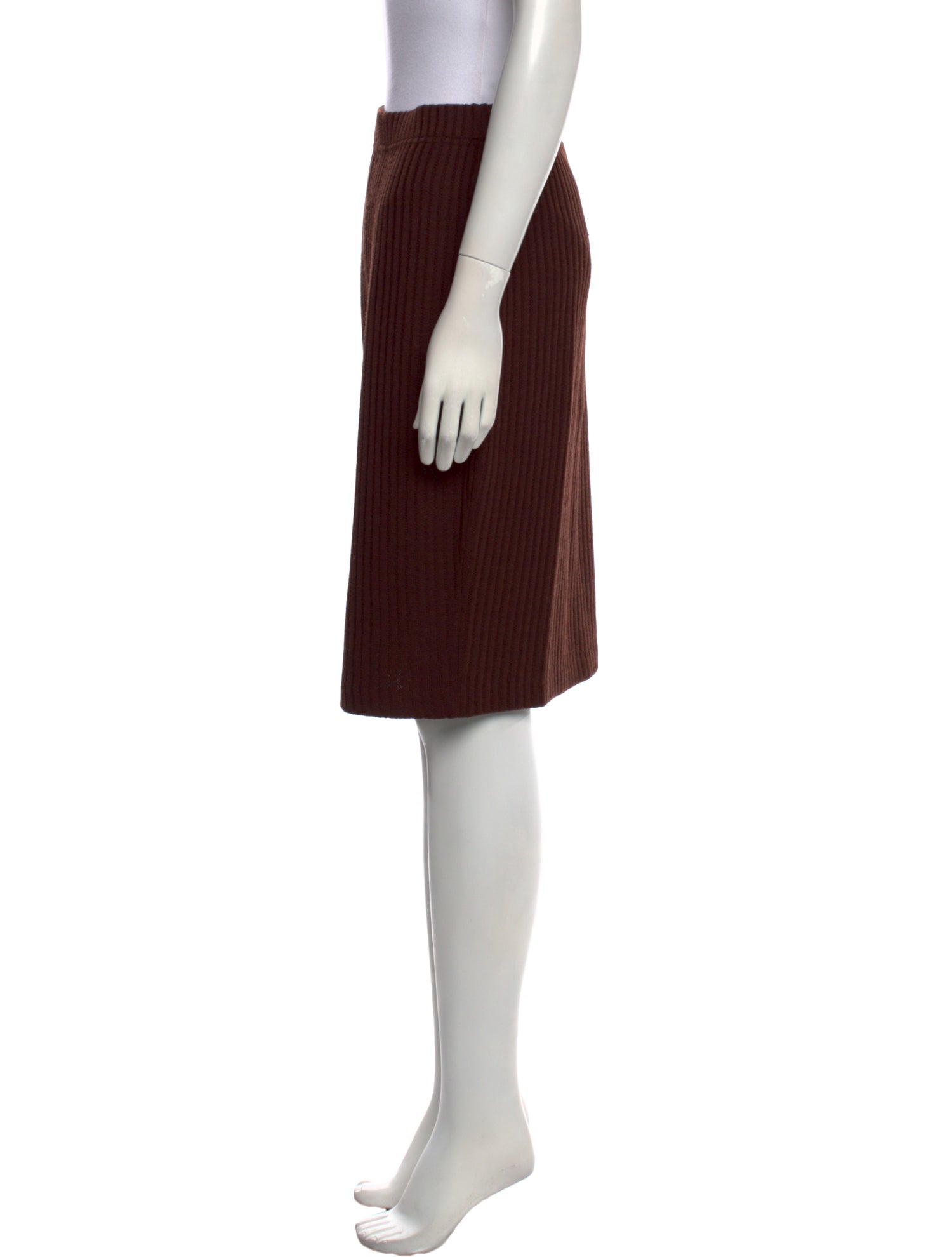 St. John Collection Pleated Accents Knee-Length Skirt