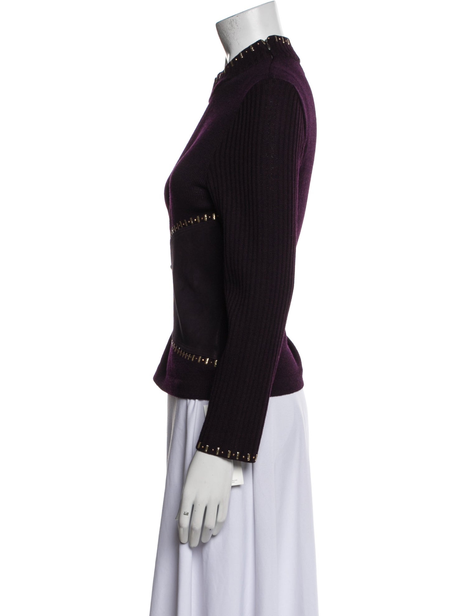 St. John Collection Mock Neck Long Sleeve Top