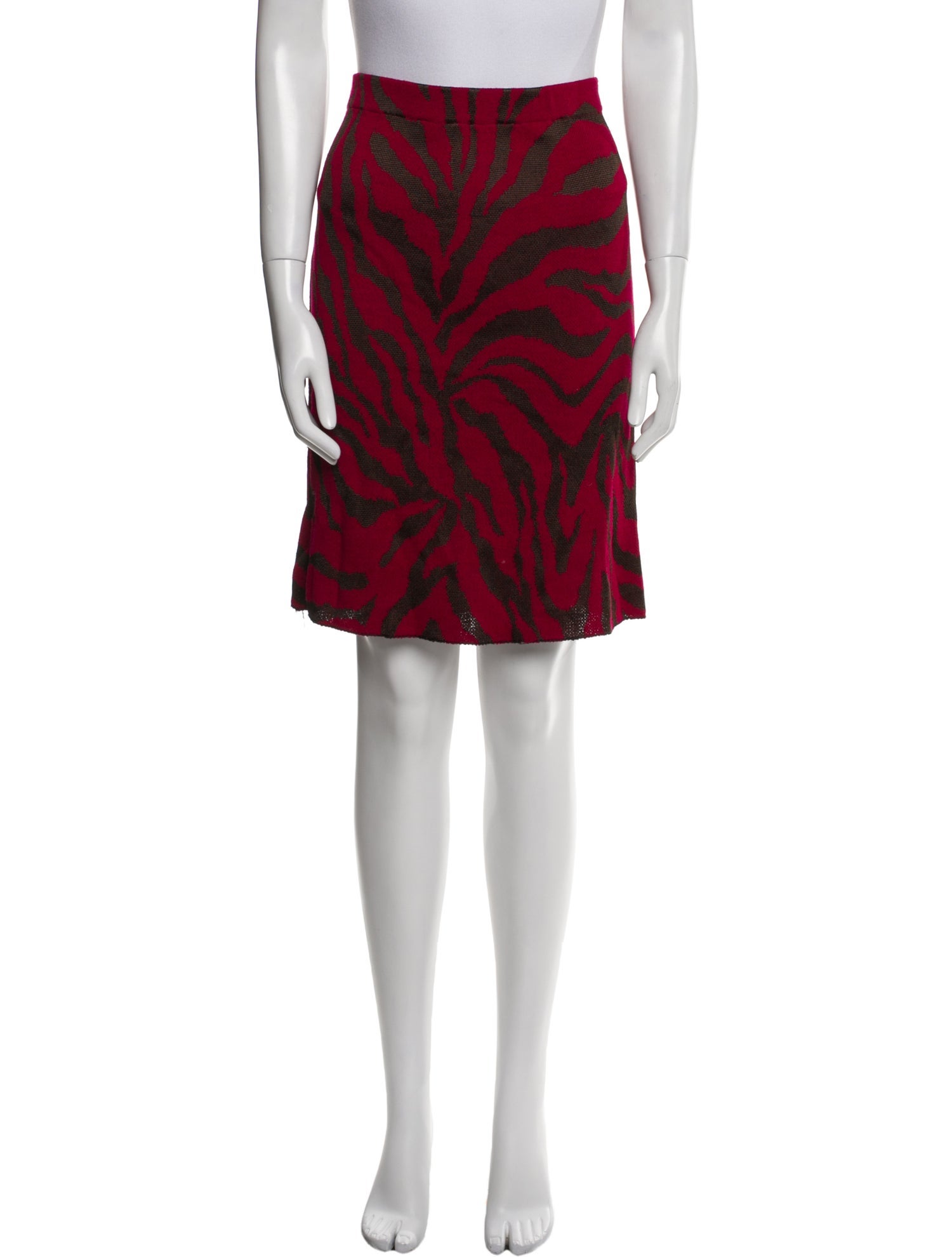 St. John Collection Animal Print Knee-Length Skirt