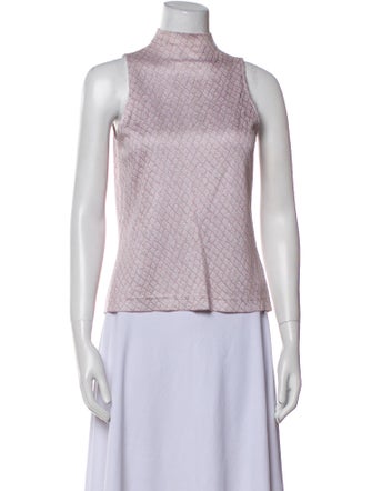 St. John Collection Turtleneck Sleeveless Top