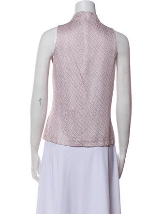 St. John Collection Turtleneck Sleeveless Top