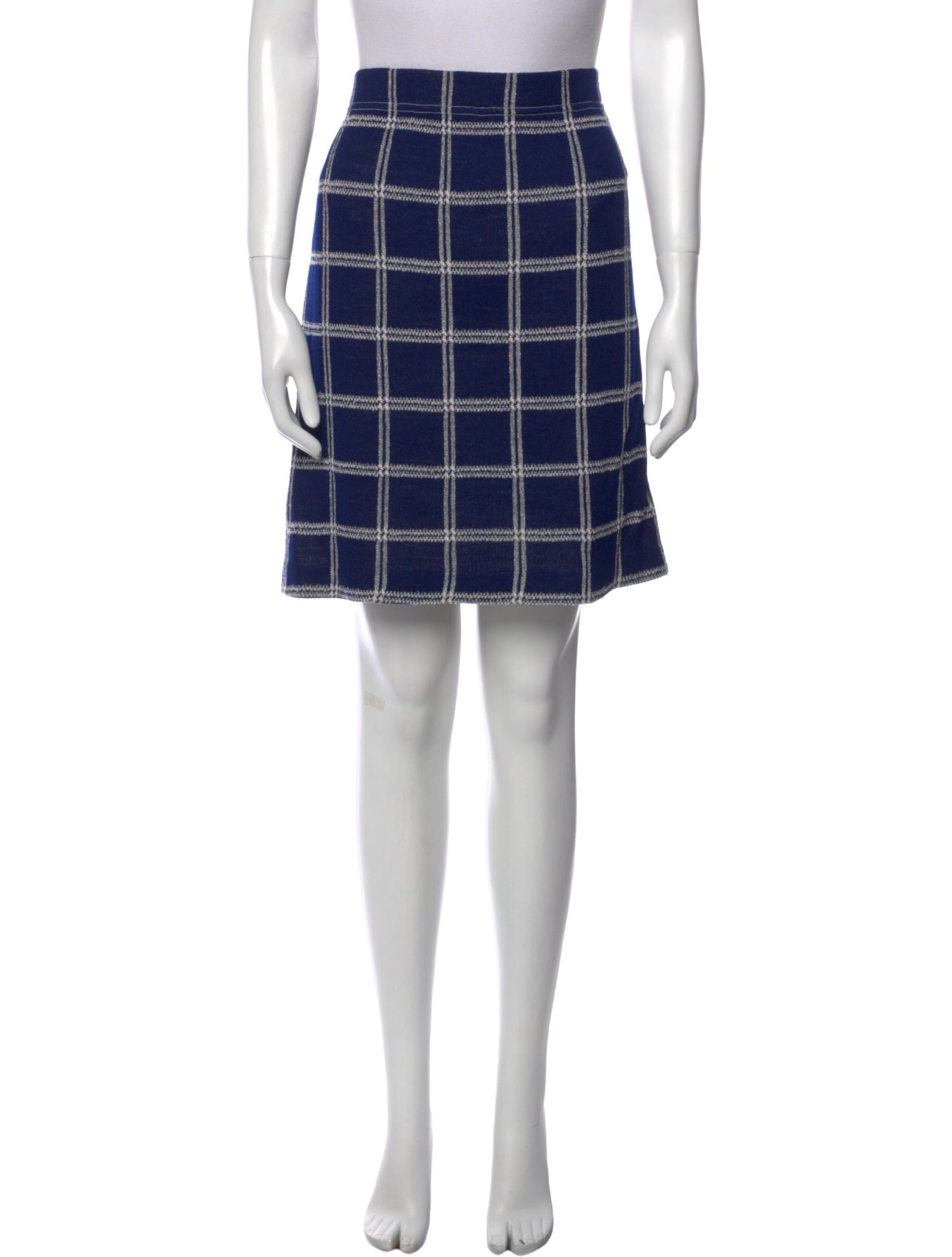 St. John Collection Plaid Print Knee-Length Skirt
