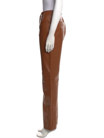 St. John Collection Leather Straight Leg Pants