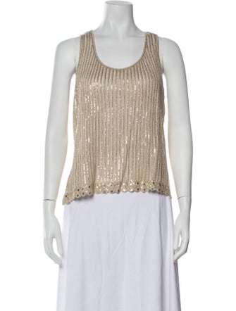 St. John Collection Scoop Neck Sleeveless Top
