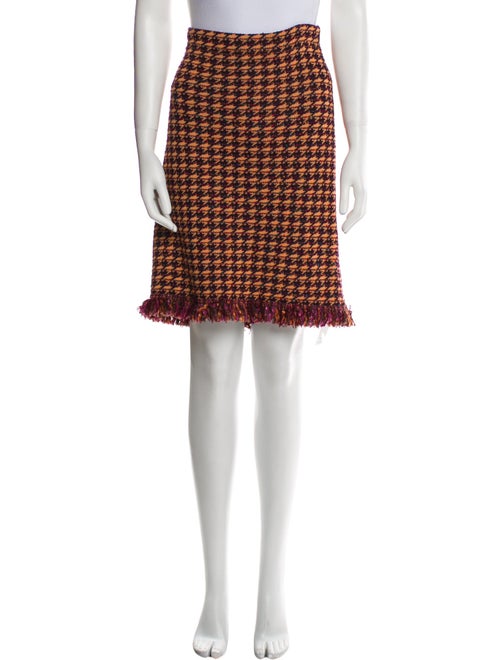 St. John Collection Houndstooth Print Knee-Length Skirt