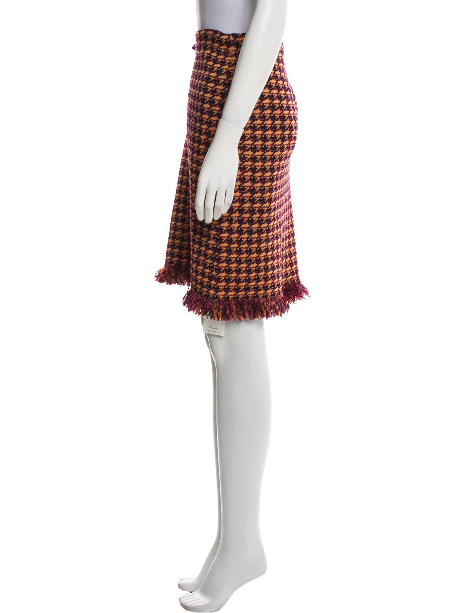 St. John Collection Houndstooth Print Knee-Length Skirt