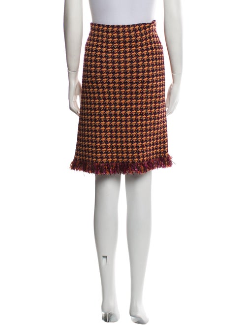 St. John Collection Houndstooth Print Knee-Length Skirt