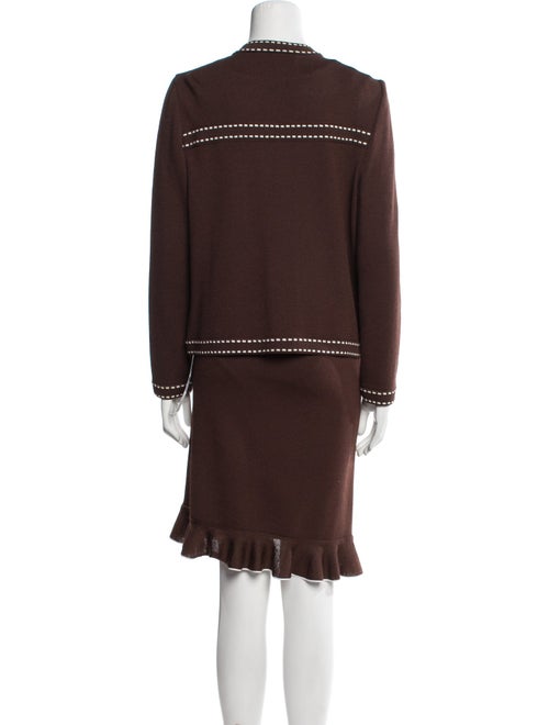 St. John Collection Printed Ruffle Embellishment Skirt Set