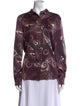 St. John Collection Silk Printed Button-Up Top
